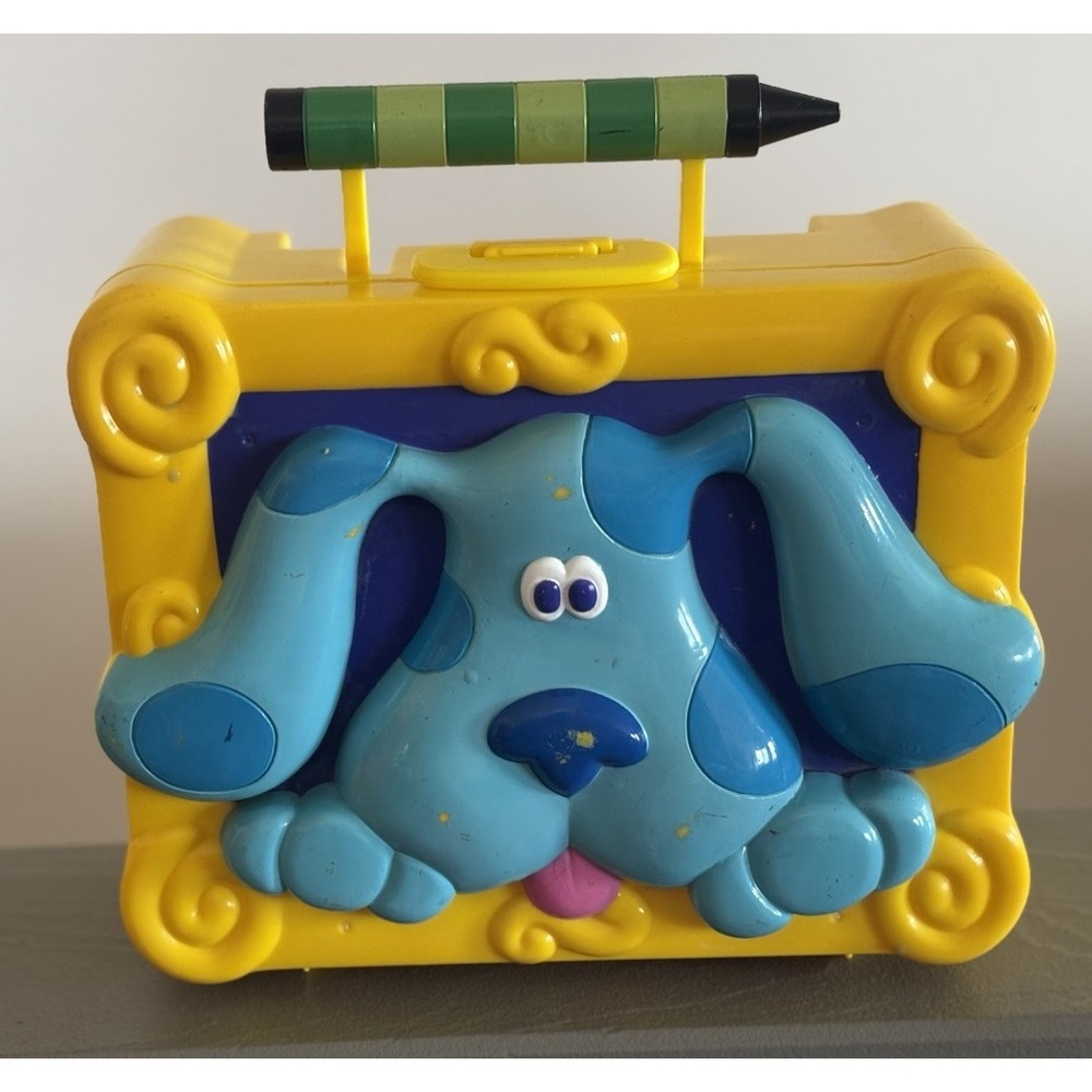 Vintage Blues Clues Lunchbox 1999 Viacom Flying Colors Crayon Handle Nickelodeon